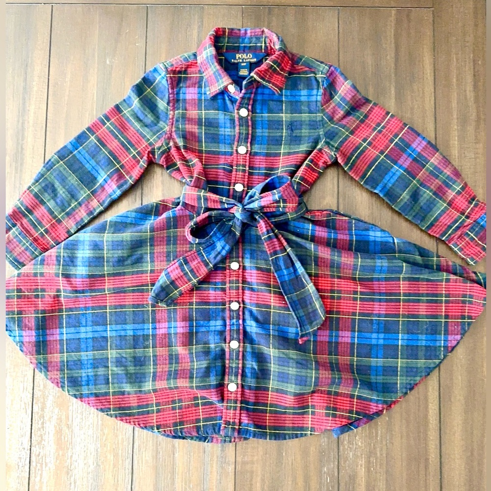 Polo Ralph Lauren Little Girls Plaid Button Up Dress Size 3T